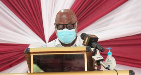Prof Kwame Karikari, Dean of Communication Studies at the Wisconsin University, addressing the audience